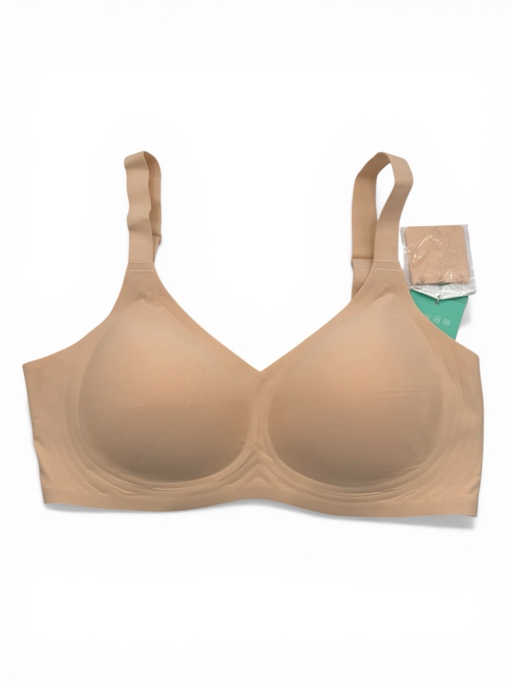 Mintreus Women’s Beige Wireless Adjustable Full Coverage Straps Bra Size 2XL NWT